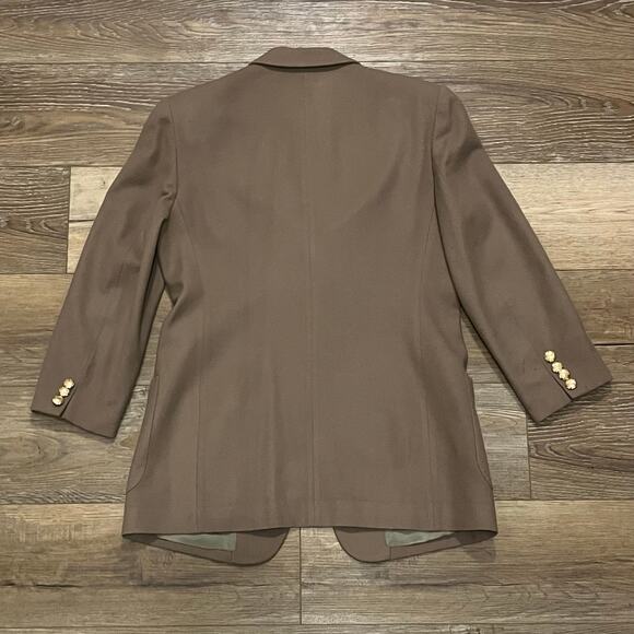 Vtg Classiques For Nordstrom Cashmere Wool Blazer M Gold Hardware Sage Luxury - Picture 4 of 10